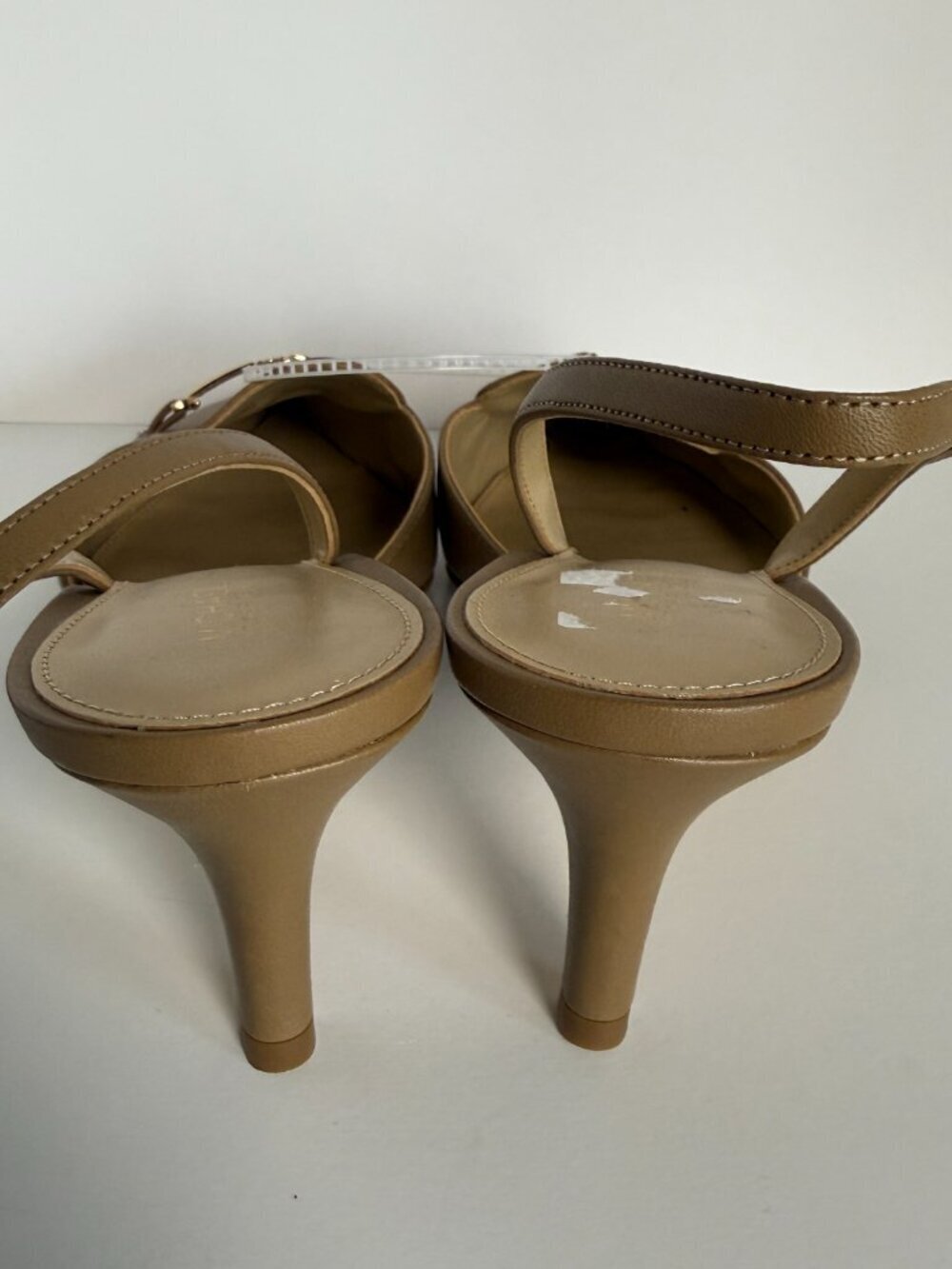 Michael Kors Lena Sling Pumps Natural Sz 9.5M Horsebit Hardware NWOT - Picture 3 of 7